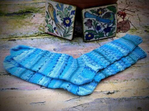sokken van Mrs Handmade blauwtinten 42-43 a