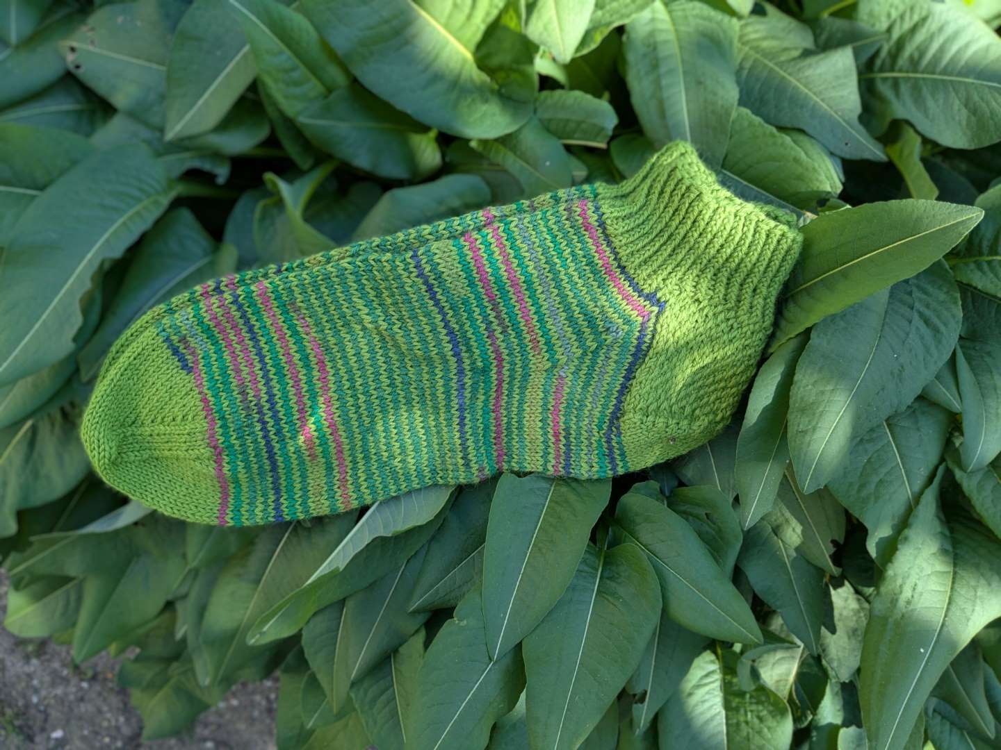 groengestreepte sneakersok 1