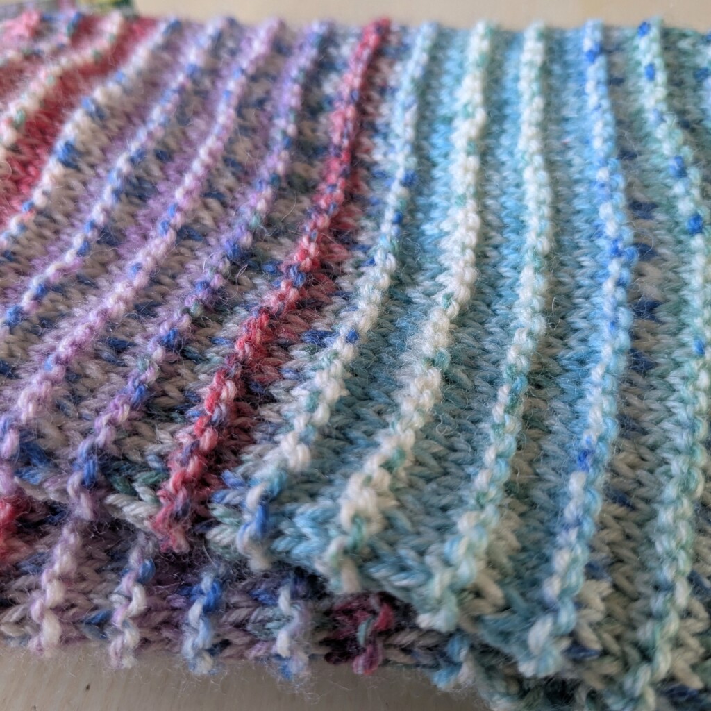 blauw wit roze gestreepte sokken in maat 39-40