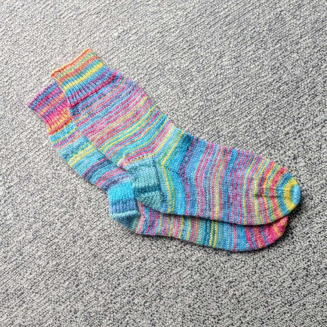 Sokken blauw gestreept kleurig 1